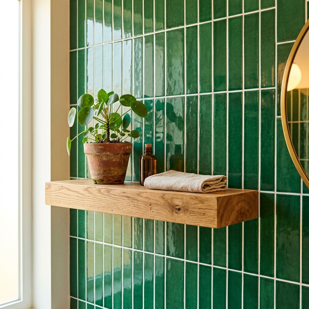 Emerald Green Subway Feature Wall Tile